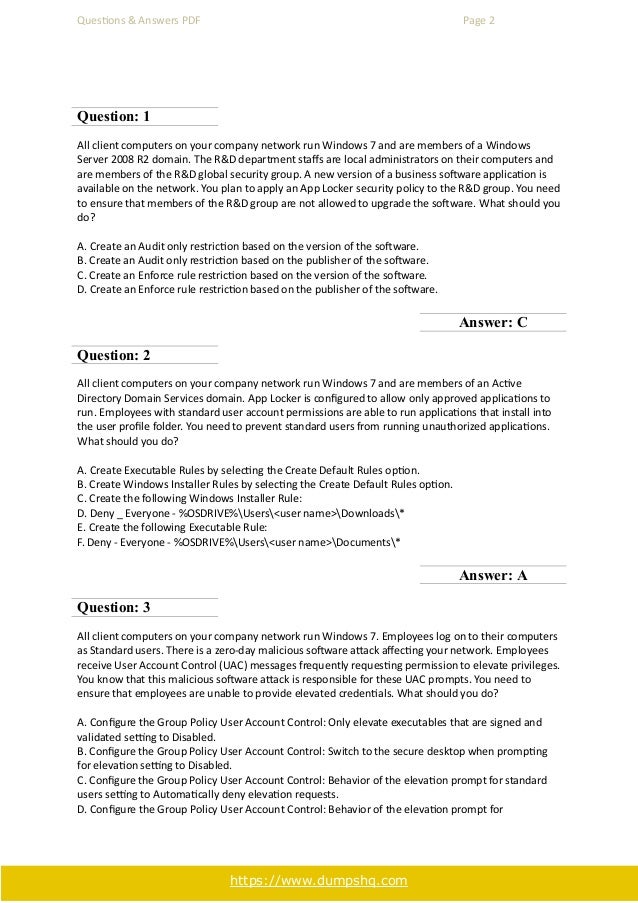 70-685 Dumps Pdf